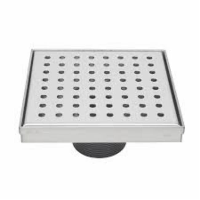 6" Polished Chrome Stainless Steel Square Shower Drain