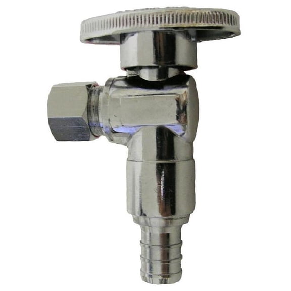 B&K 190-832HC Stop Angle , Chrome - 0.5 in. Pex x 0.375 in.