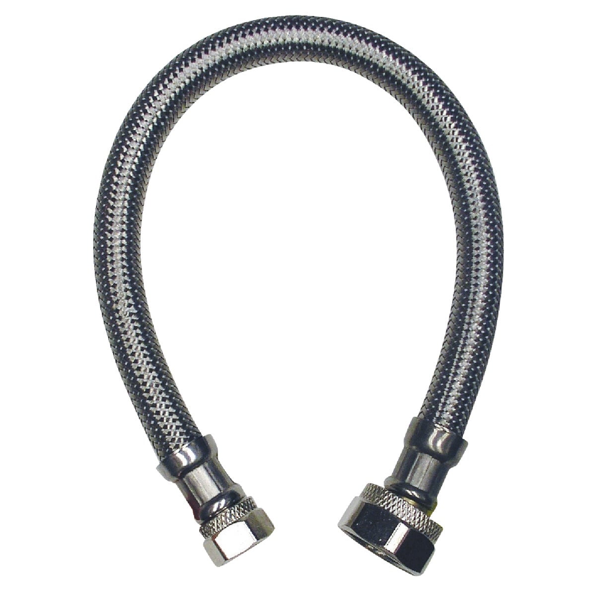 12-Inch Stainless Steel Braided Faucet Connector with Brass Nuts