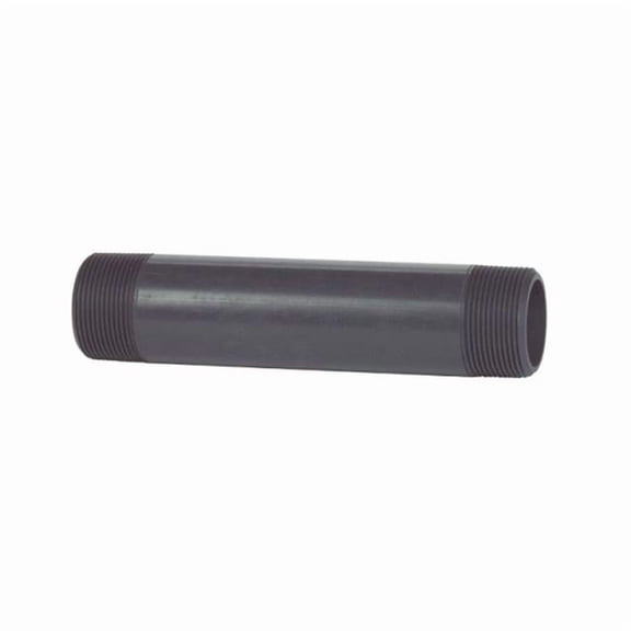B & K 403-055 Schedule 80 MPT To MPT Pipe Nipple Grey - 0.5 x 0.5 x 5.5 in.