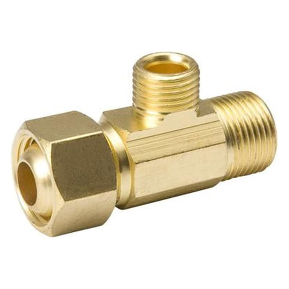 B&K 993-016NL Brass Supply Stop Extender Pipe Tee, 3/8 In. Female Compression x 3/8 In. Male Compression x - Quantity 10
