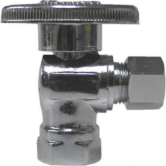 B&K Industries Brass Ball Valve 190-031HC Chrome Plated Angle - 0.62" x 0.25"