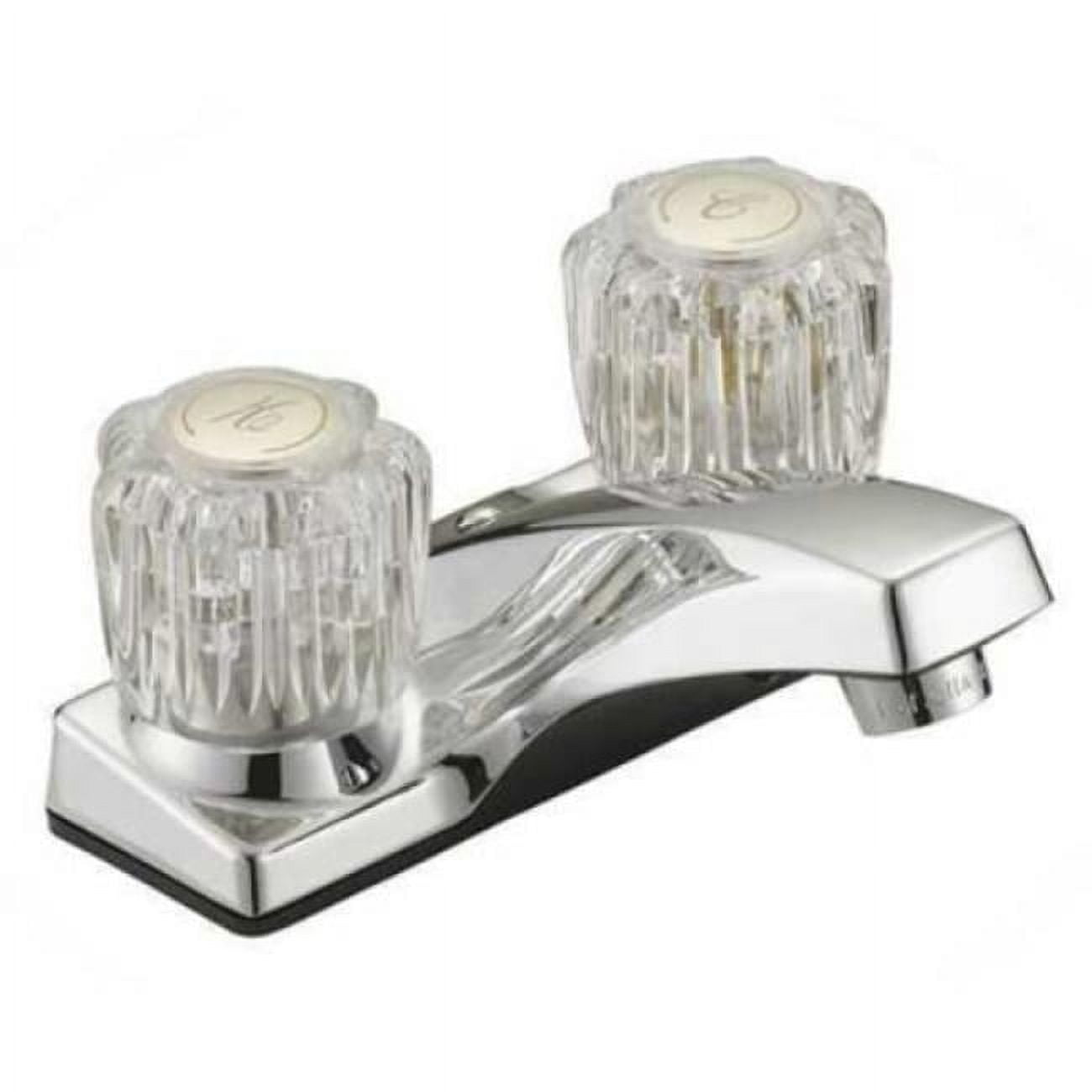 Chrome Dual-Handle Lavatory Faucet with Acrylic Handles