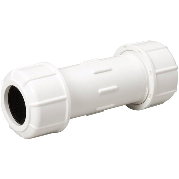 B & K Plastic Compression PVC Coupling - Pack of 2