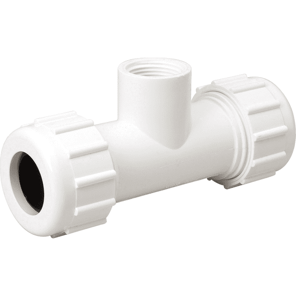 B&K Plastic Compression PVC Tee - Pack of 4 Residential Use, Standard Application