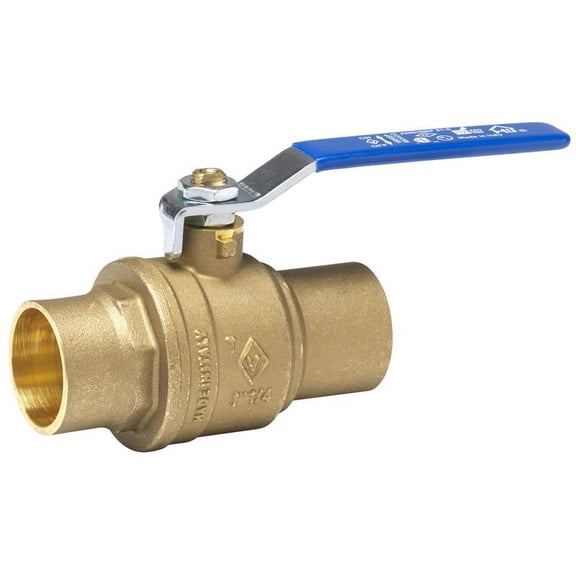 B & K 107-846NL Ball Valve, 1-1/4 in Connection, Compression, 600/150 psi Pressure, Manual Actuator, Brass Body