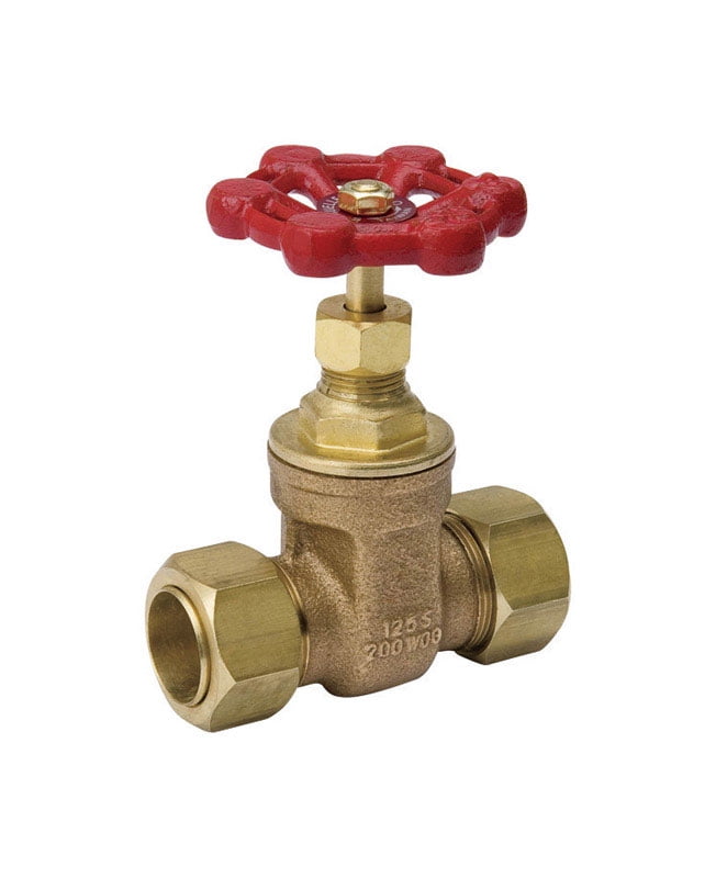 1/2 in. Brass Gate Valve with Red Handle