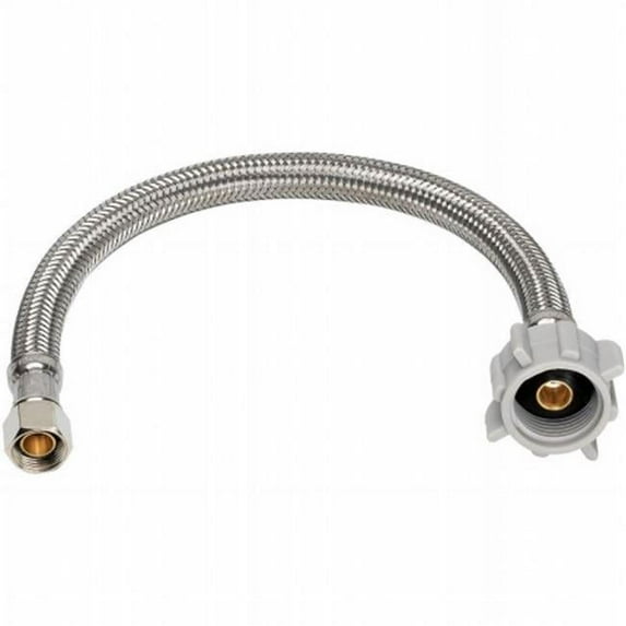 B & K Industries 496-153 Braided Stainless Steel Toilet Supply Line- 0.5 x 0.87 x 20 in.