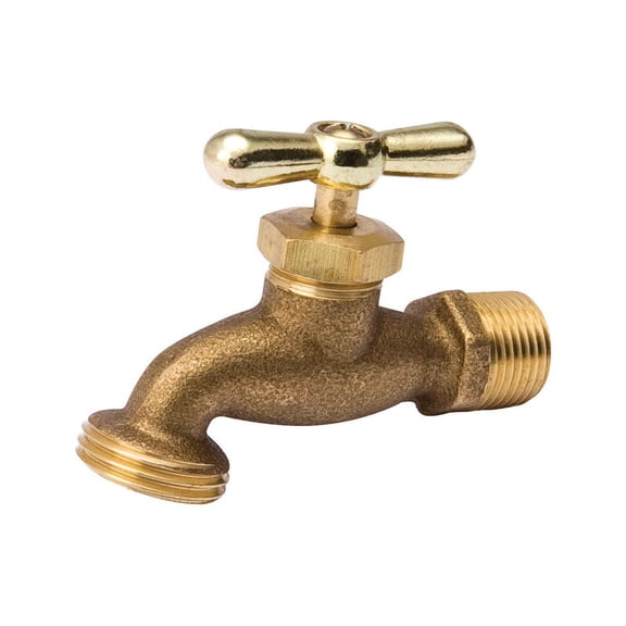 Mueller Streamline HOSE BIB 1/2"MPT BRASS — Garden & Landscape Use, Standard Connection