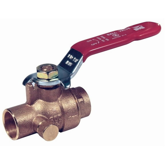 ProLine 1 In. SWT x 1 In. SWT Brass Ball Valve with Drain 107-555NL