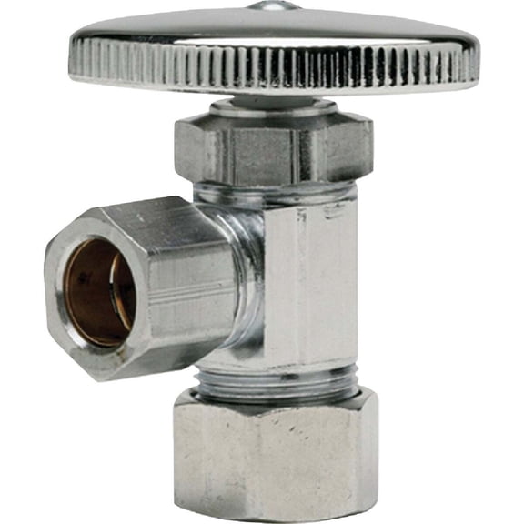 B And K Industries 190-032hc 5/8" X 3/8" Chrome Plated Brass 1/4 Angle Valve