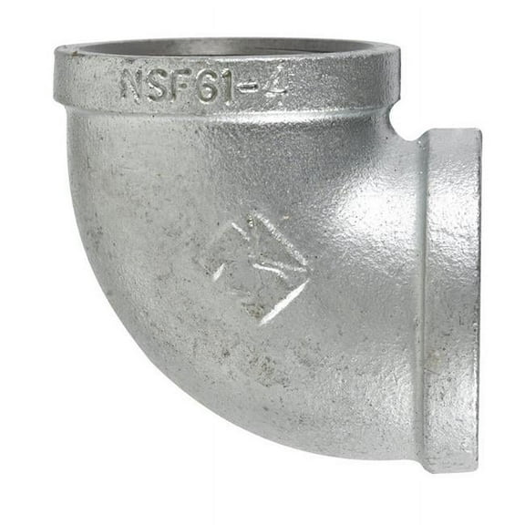 B & K Products 4290409 2.5 in. FPT x 2.5 in. Dia. FPT Galvanized Malleable Iron Elbow