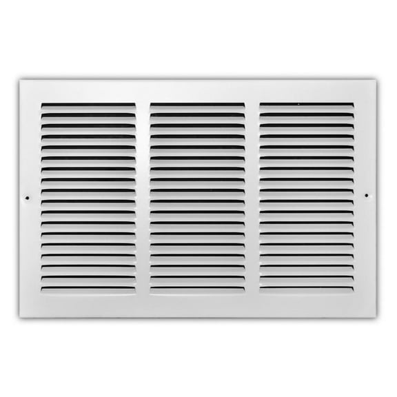 Tru Aire 10 in. H X 18 in. W 1-Way Powder Coat White Steel Return Air Grille