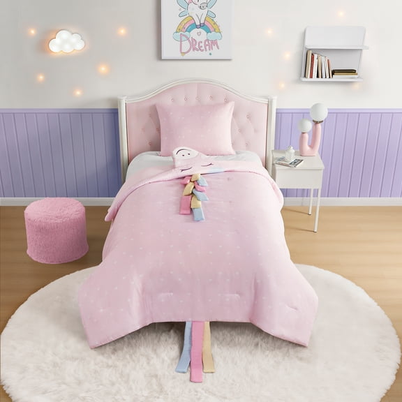 B Kids 2 Piece Pink Unicorn Comforter Set Twin