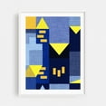 thumbnail image 1 of B-Klee Blue - Bauhaus  - Illustration Geometric Abstract Modern Art Pattern Mid-Century Modern Bauhaus Minimalist White Framed Wall Art Print 9 x 12 inches, 1 of 1