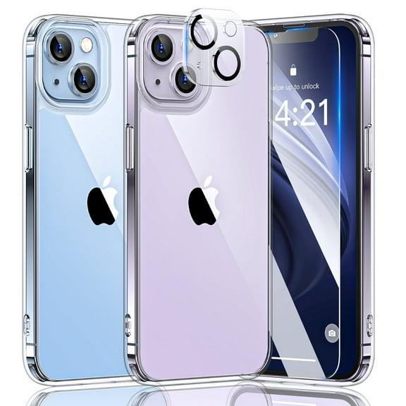 B LABS Slim Cell Phone Case with Screen Protector for Apple iPhone 14, Clear