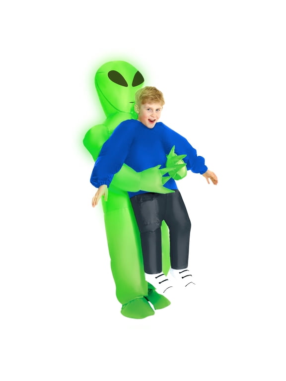 Light Up Pick Me Up Alien Inflatable Halloween Costume for Children, One Size Fit Most, by Morph Costumes