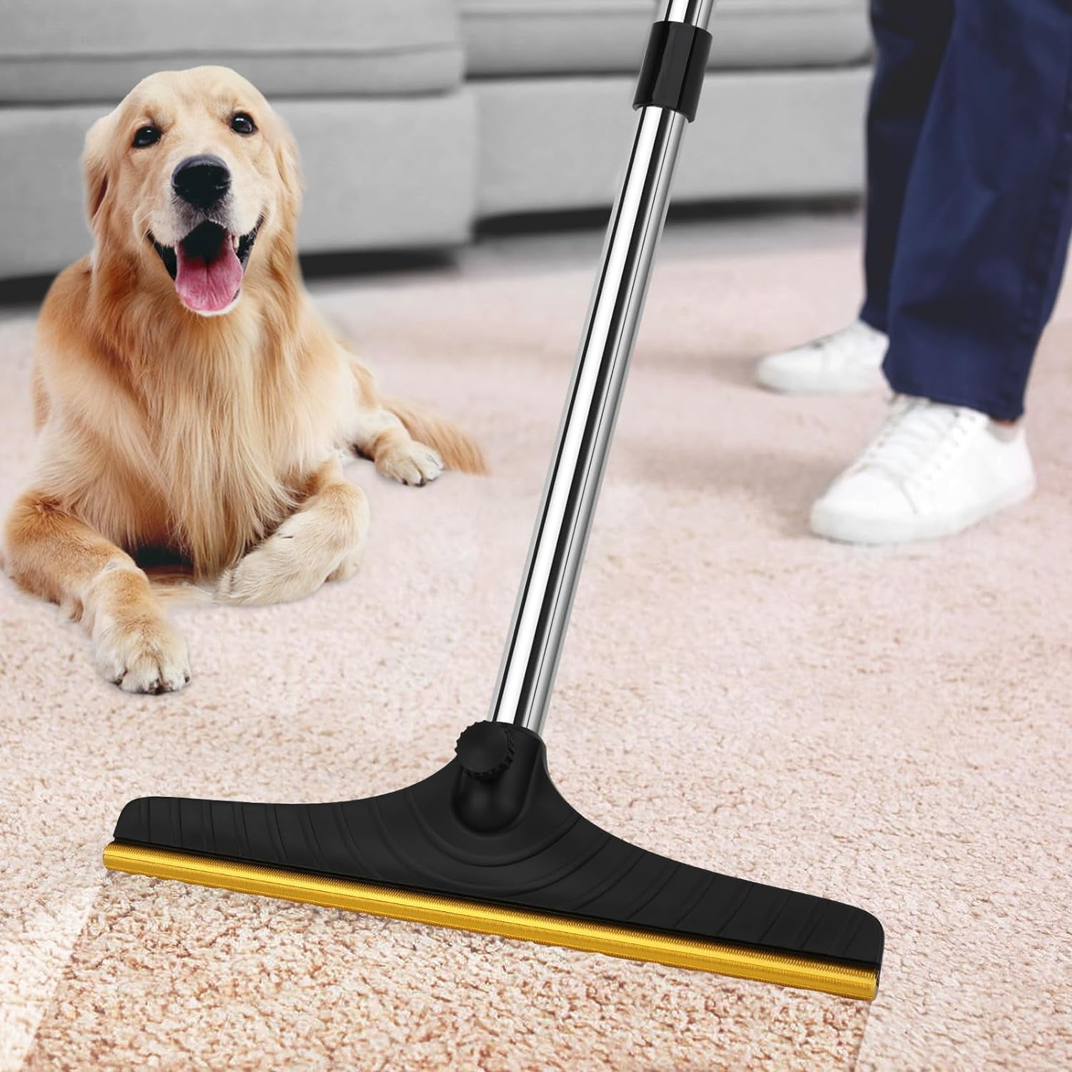 Carpet Rake for Pet Hair Removal Reusable Pet Hair Removal Tool Cat Dog Hair Remover with 60 Long Adjustable Handle Carpet Brush Carpet Scraper Pet Hair Remover Broom Walmart