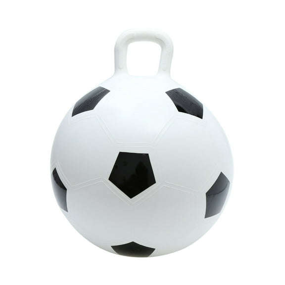 B Large Exercise Space Hopper Play Toy For Kids Adults Inflatable Pvc Bouncing Ball With Handle 17.7 Inch Outdoor Fun Football Theme