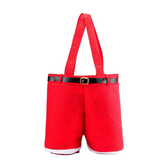 B Large Santa Pants Style Bag For Christmas Treats And Stocking Filler Made From Lint 9.84 By 9.45 Inches