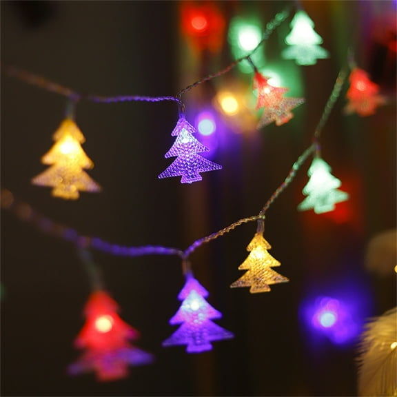 B Led Christmas Tree String Lights 2 Meters 10 Lights Battery Powered Style B For Window Decorations Holiday Lighting