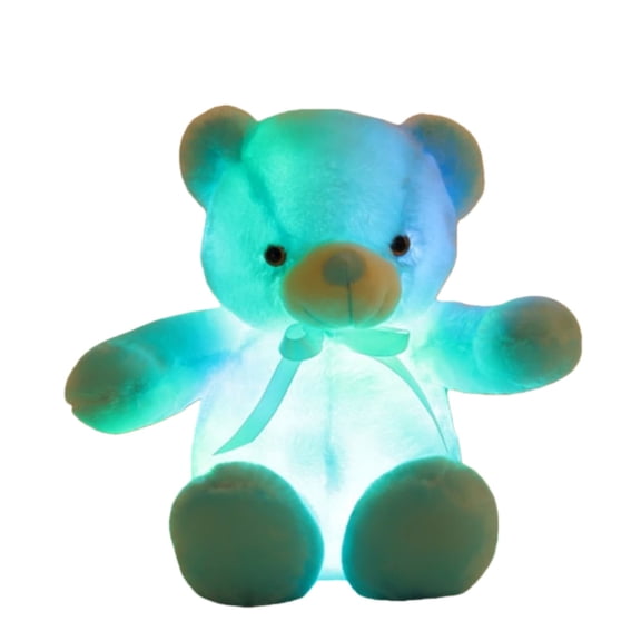 B Led Color Changing Glowing Plush Teddy Bear Stuffed Animal Decoration Requires Two Aa Batteries Not Included Soft Polyester Spandex Material For Room Decor