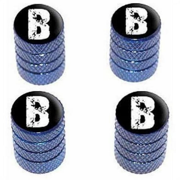 B Letter Distressed Tire Rim Wheel Aluminum Valve Stem Caps, Multiple Colors