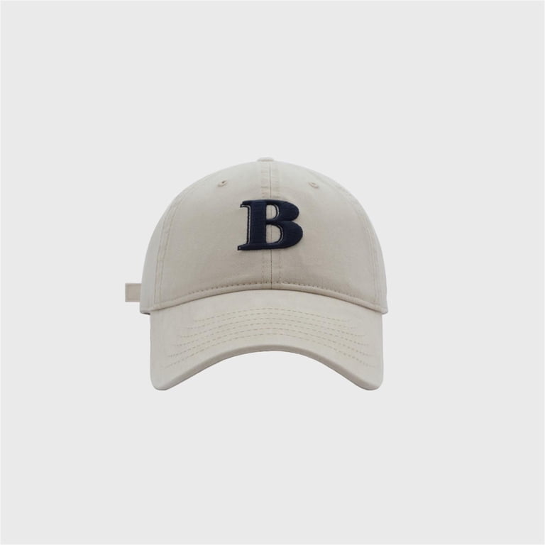 B Letter Embroidery Baseball Cap Unisex Korean Fashion 