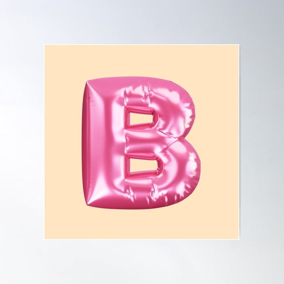 B Letter Poster Wall Art, Modern Wall Decor For Living Room Bedroom, 16x16 UNFRAMED