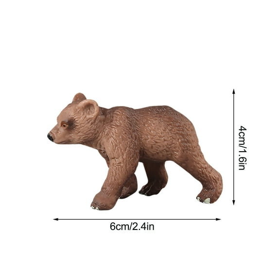 B Lifelike Walking Small Bear Animal Figurine Educational Toy Realistic Model For Kids Home Decor Preschool Learning Safe Washable Bath Toy Hand Painted Durable Collectible Wildlife Gift