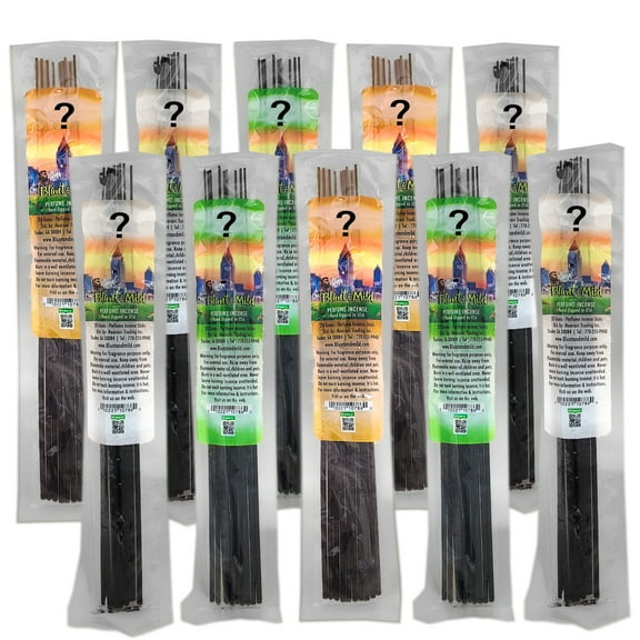B&M 10.5" Hand-Dipped Perfume Incense - 10 Assorted Scents - 10 Sticks Each