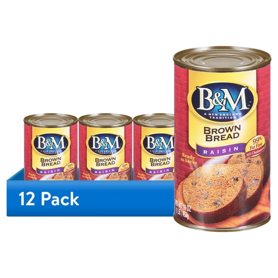 B Bread B&M Bright And Mellow Brown Bread with Raisins, 16 oz - Pack of 12 ...