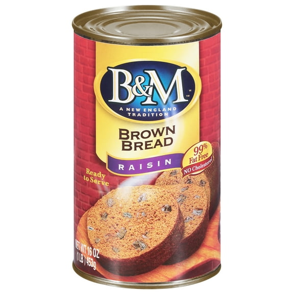 B&M Brown Bread Raisin, Shelf-Stable, 16 oz Can