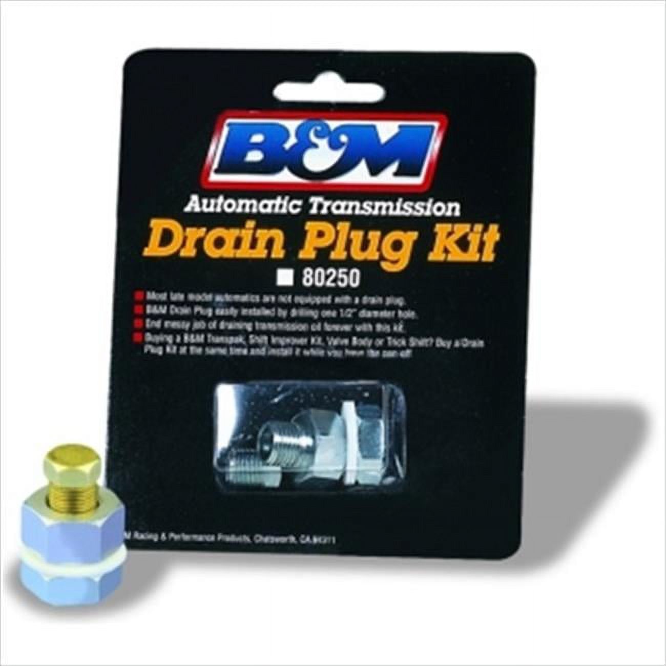 B&M CO 80250 Transmission Pan Drain Plug Kit