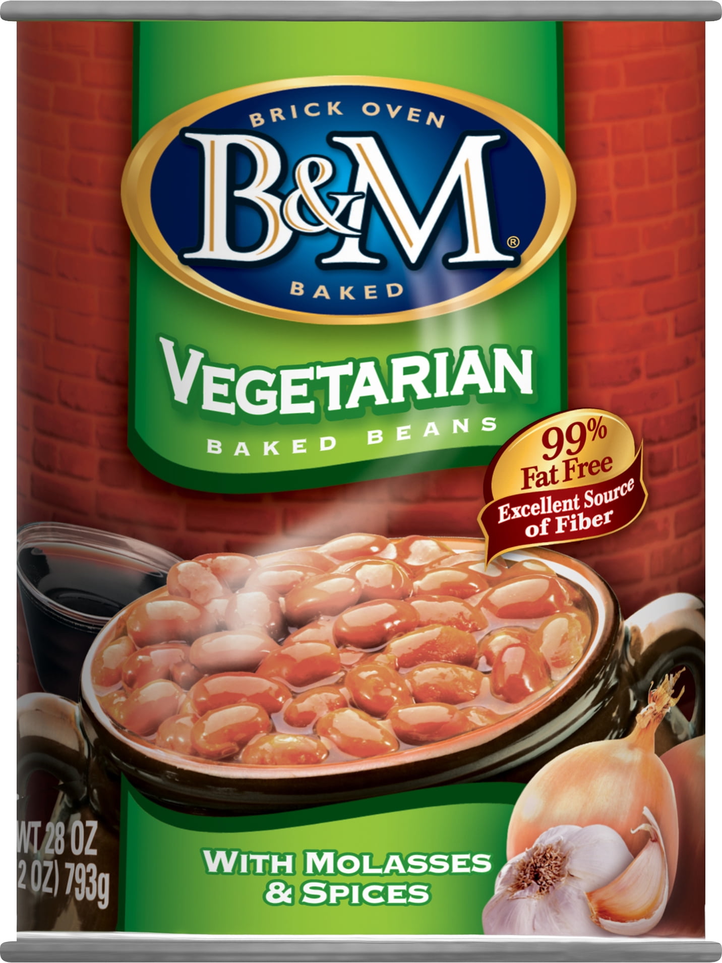 B&M Vegetarian Baked Beans, Vegetarian, Shelf-Stable, 28 oz Can