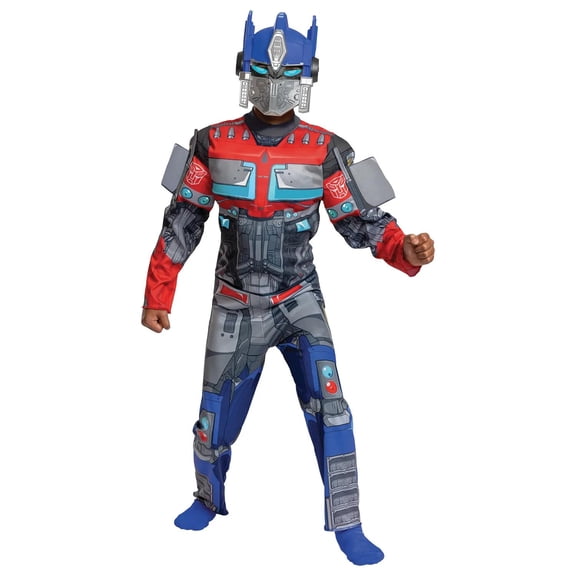 Disguise Boys' Transformers Rise of the Beasts Classic Optimus Prime Muscle Jumpsuit Costume - Size 10-12