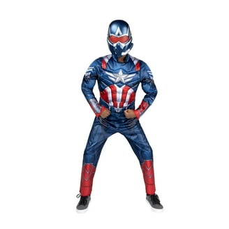 Kids Boys Marvel Captain America Avengers T-Shirt Costume Large