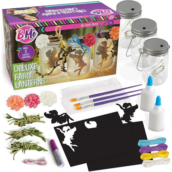 B Me Make Your Own Fairy Jar Night Light Lantern Craft Kit (22 Pieces)
