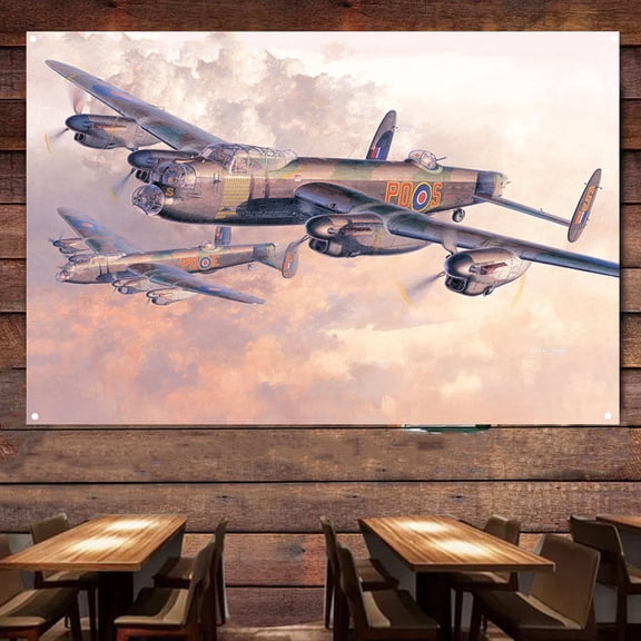 B Mk.I Mk.III RAF Bomber Fighter Jet Poster Wall Hanging Flag 38" x 57" Aviation Decor Tapestry Airplane Decor Banner Air Force Plane Wall Military Art Picture For Bedroom Living Room Decor