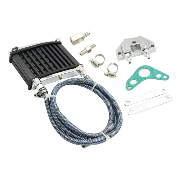 B Motorcycle Engine Oil Cooler Kit, Black