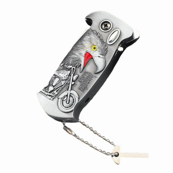 B Multi Functional Windproof Lighter Silver Eagle Red Design With Bottle Opener And Refillable Feature