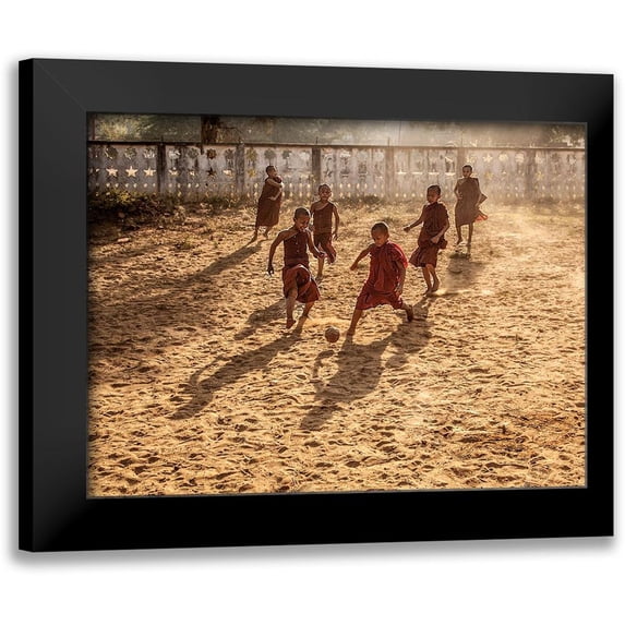 B N, Joe 24x19 Black Modern Framed Museum Art Print Titled - Play Is Equally Important As Pray