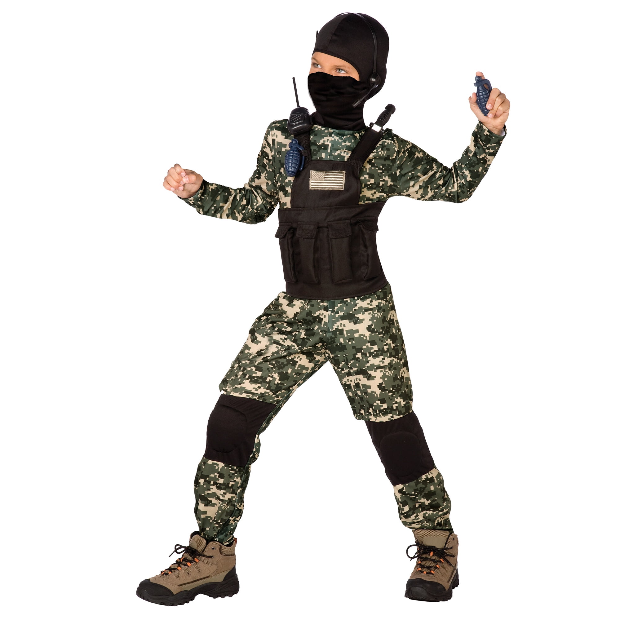 Navy Seal 8pc Halloween Costume for Children, Boy's Size L (10/12), by Way to Celebrate