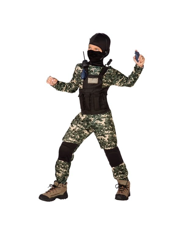 Navy Seal 8pc Halloween Costume for Children, Boy's Size M (8), by Way to Celebrate