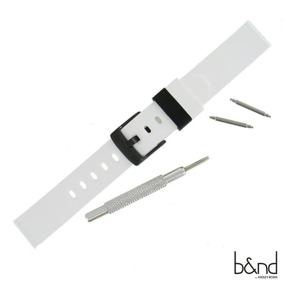 B&ND BND300 Mode 16mm White Genuine Silicone Android Wear Watch Band