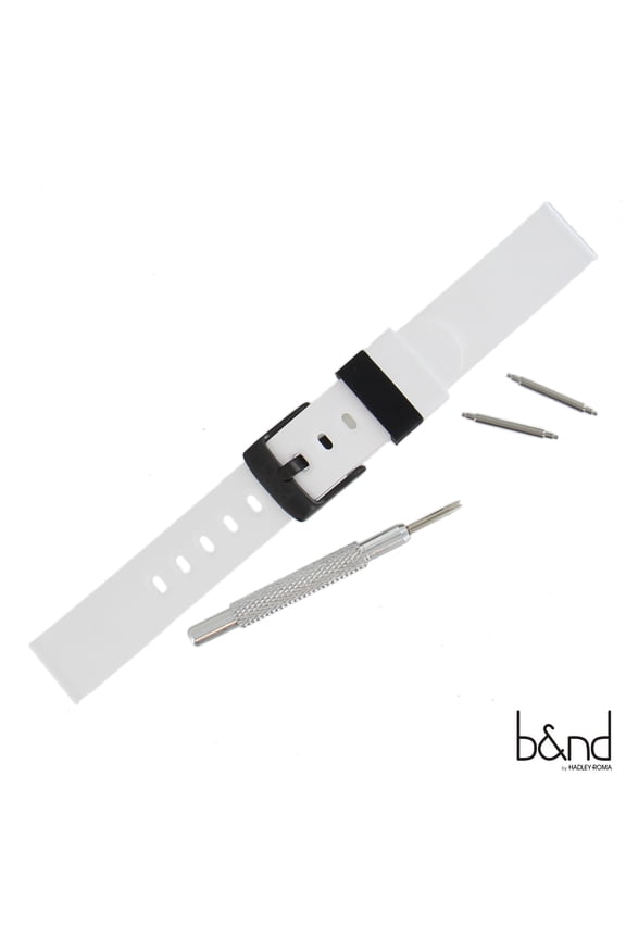 B&ND BND300 Mode 16mm White Genuine Silicone Android Wear Watch Band