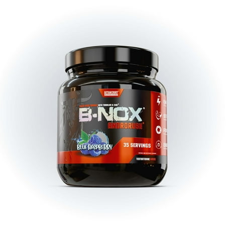 B-Nox Androrush Blue Raspberry, Pre-Workout and Testosterone Enhancer, Powder Supplement 35 Servings