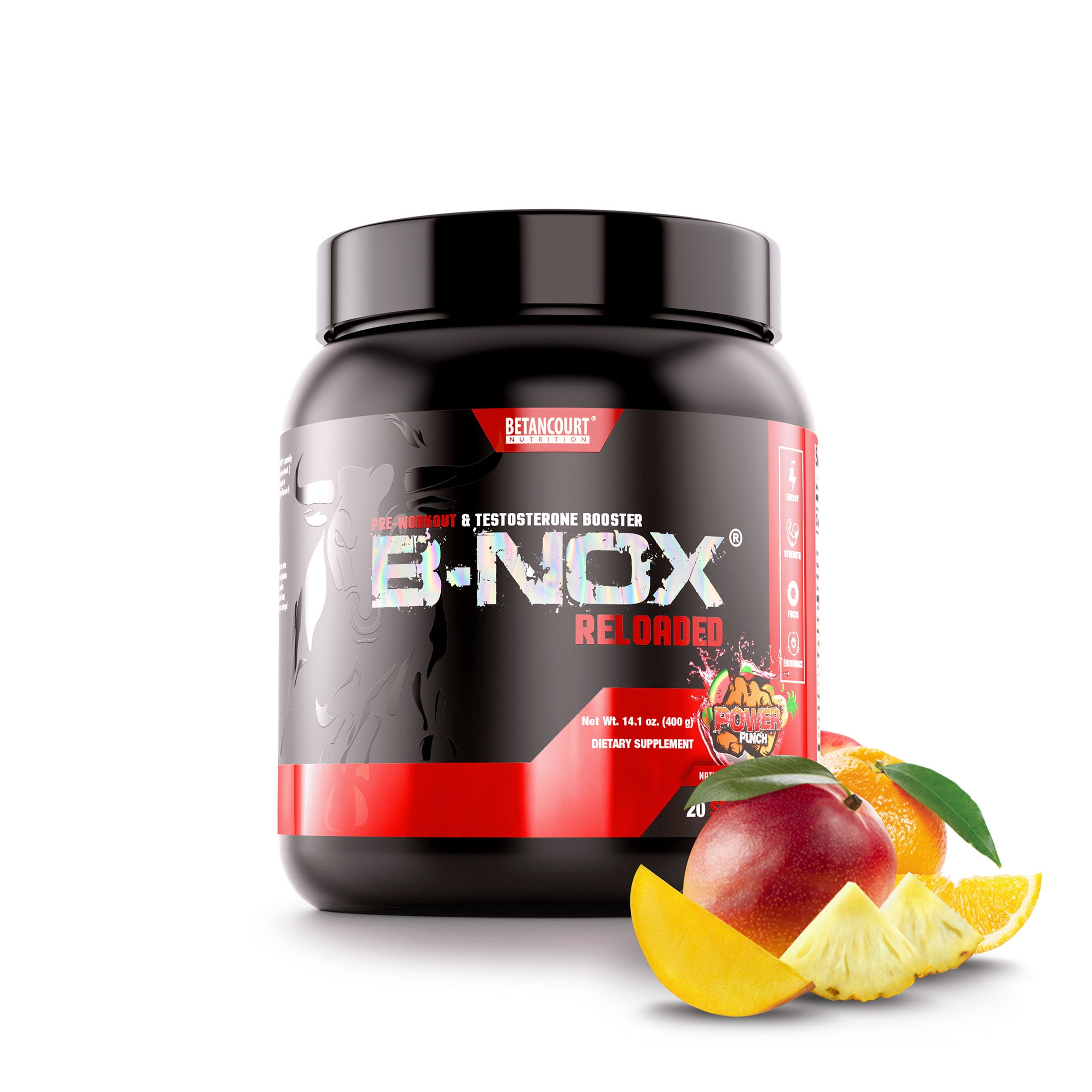 BNox Reloaded Power Punch, High Stimulant PreWorkout & Testosterone