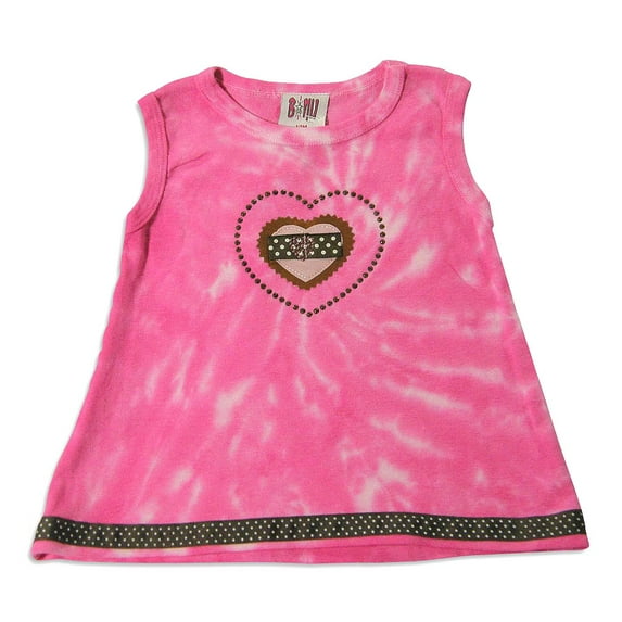 B-Nu by Purple Orchid - Baby Girls Sleeveless Tie Dye Top 23147-12Months (pink tie dye)