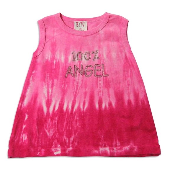 B-Nu by Purple Orchid - Baby Girls Sleeveless Tie Dye Top 23151-18Months (fuchsia tie dye)